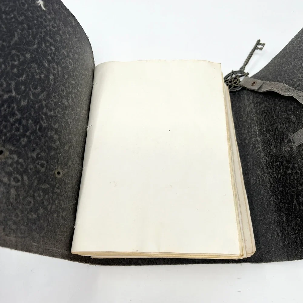 Vintage leather Journal with Key Blank Spell Book of Shadows, Grimoire Journal